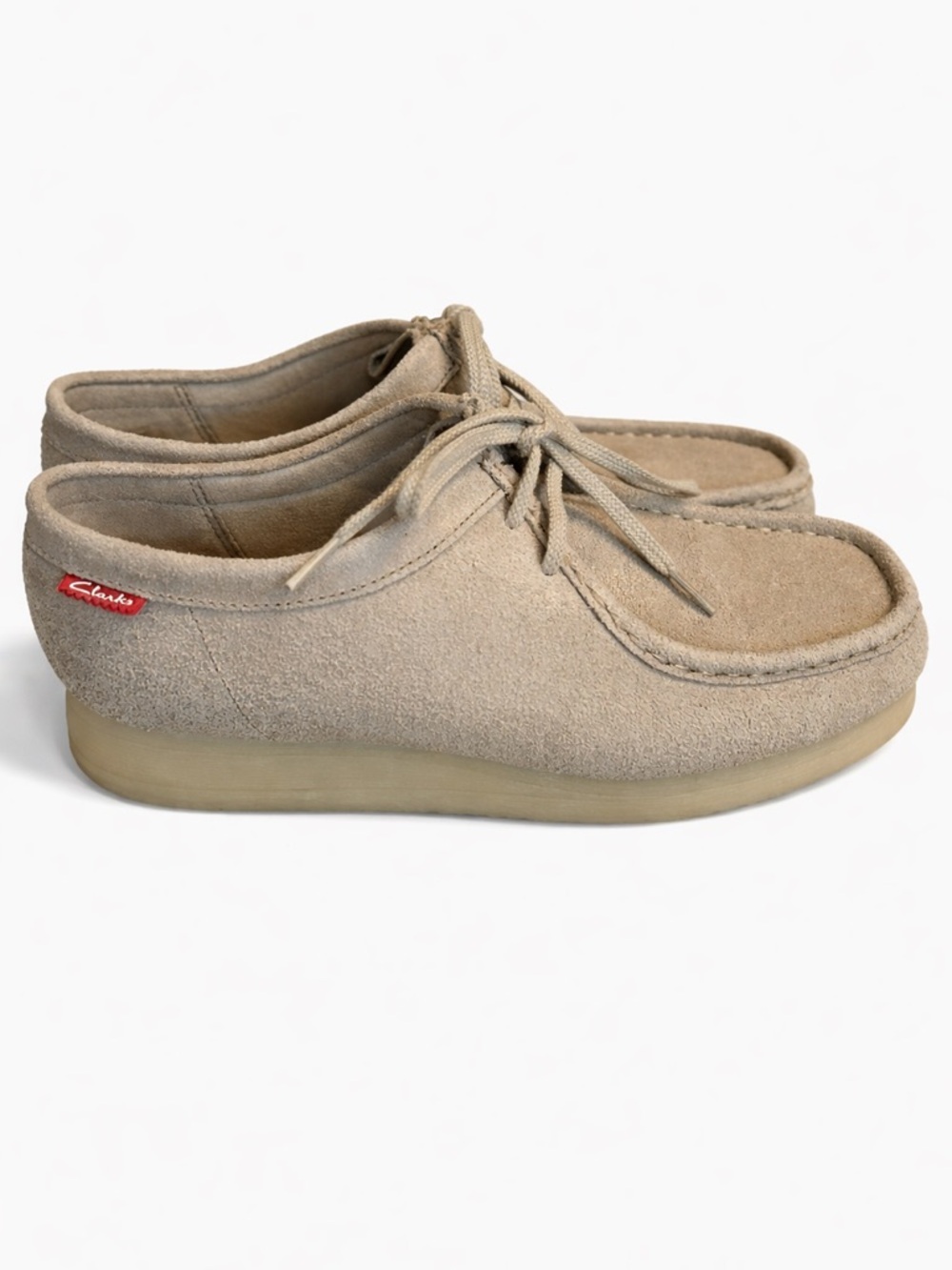 Clarks Beige Suede Leather Chukka Wallaby Lace-Up Loafers